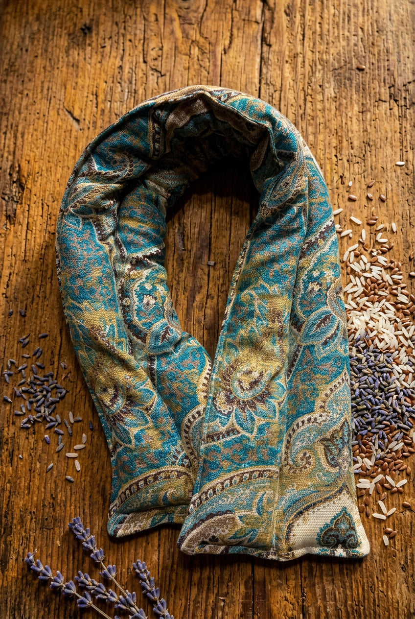 Therapeutic Neck Wrap, Turquoise Paisley