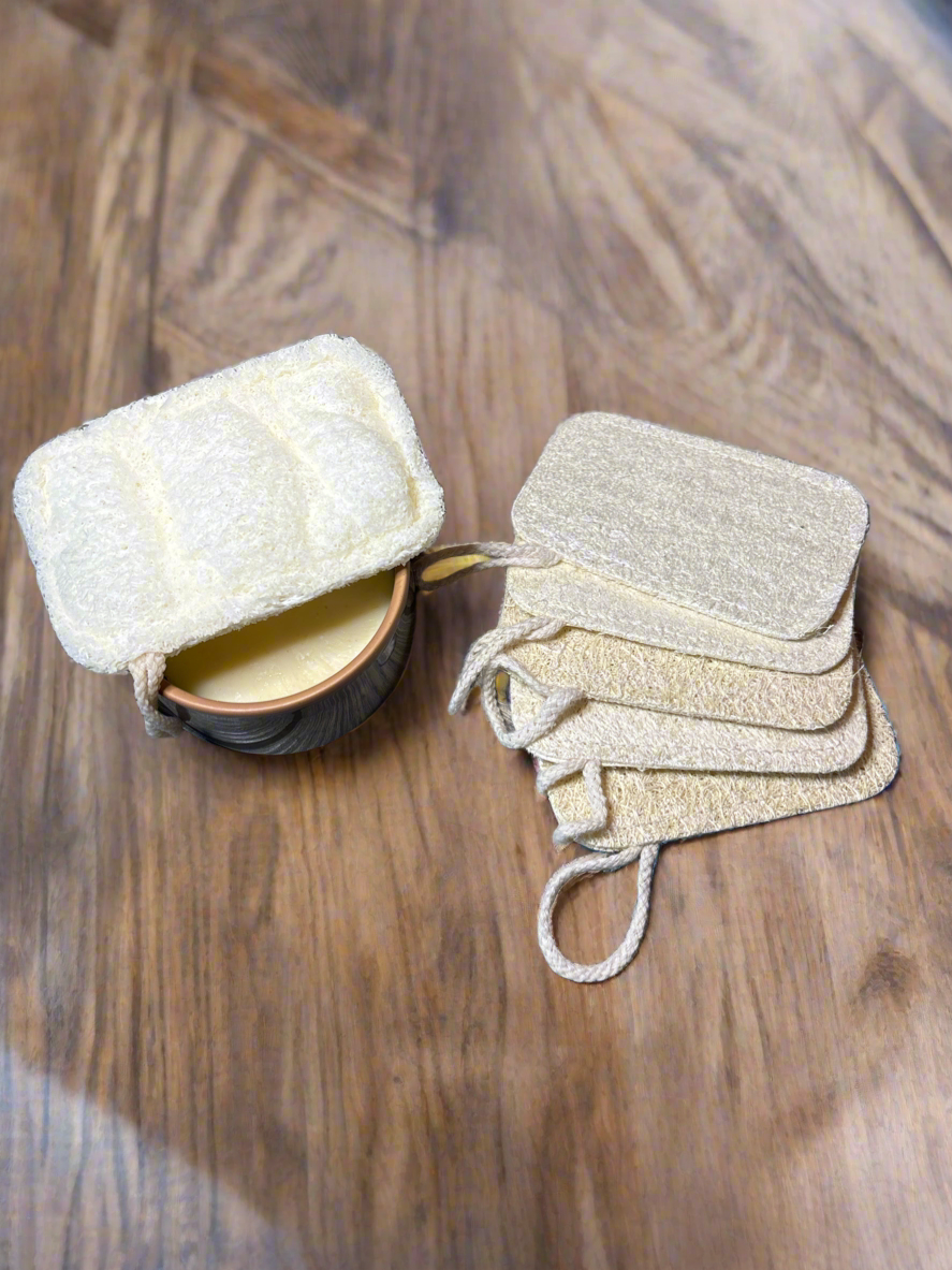 Natural Loofah Kitchen Sponges, Square
