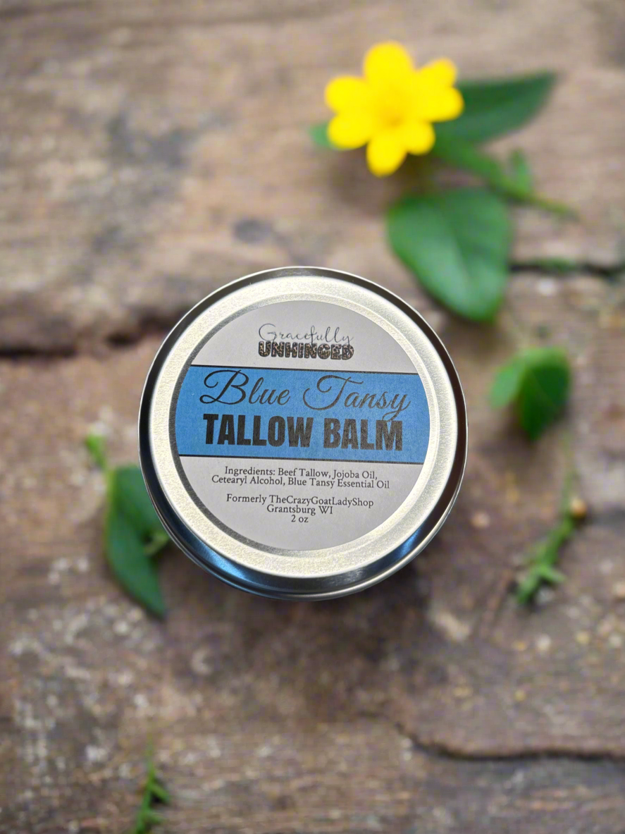 Blue tansy tallow balm