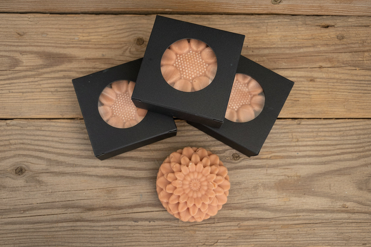 handmade facial soap with turmeric and citrus essential oils