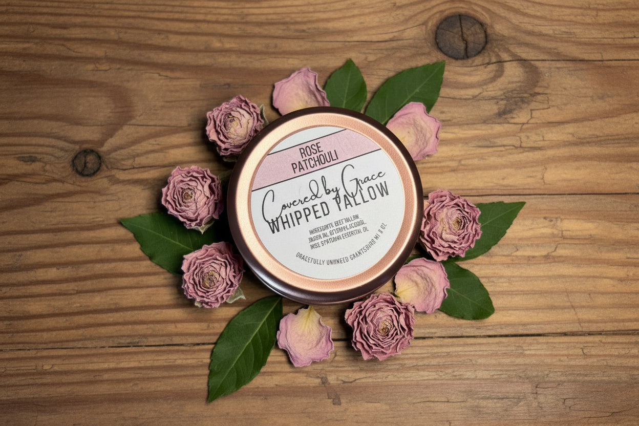 Covered by Grace Whipped Tallow Moisturizer, Rose Patchouli