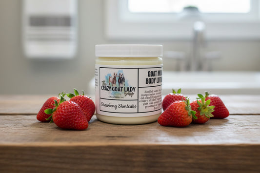 Goat Milk Body Lotion, Strawberry Shortcake
