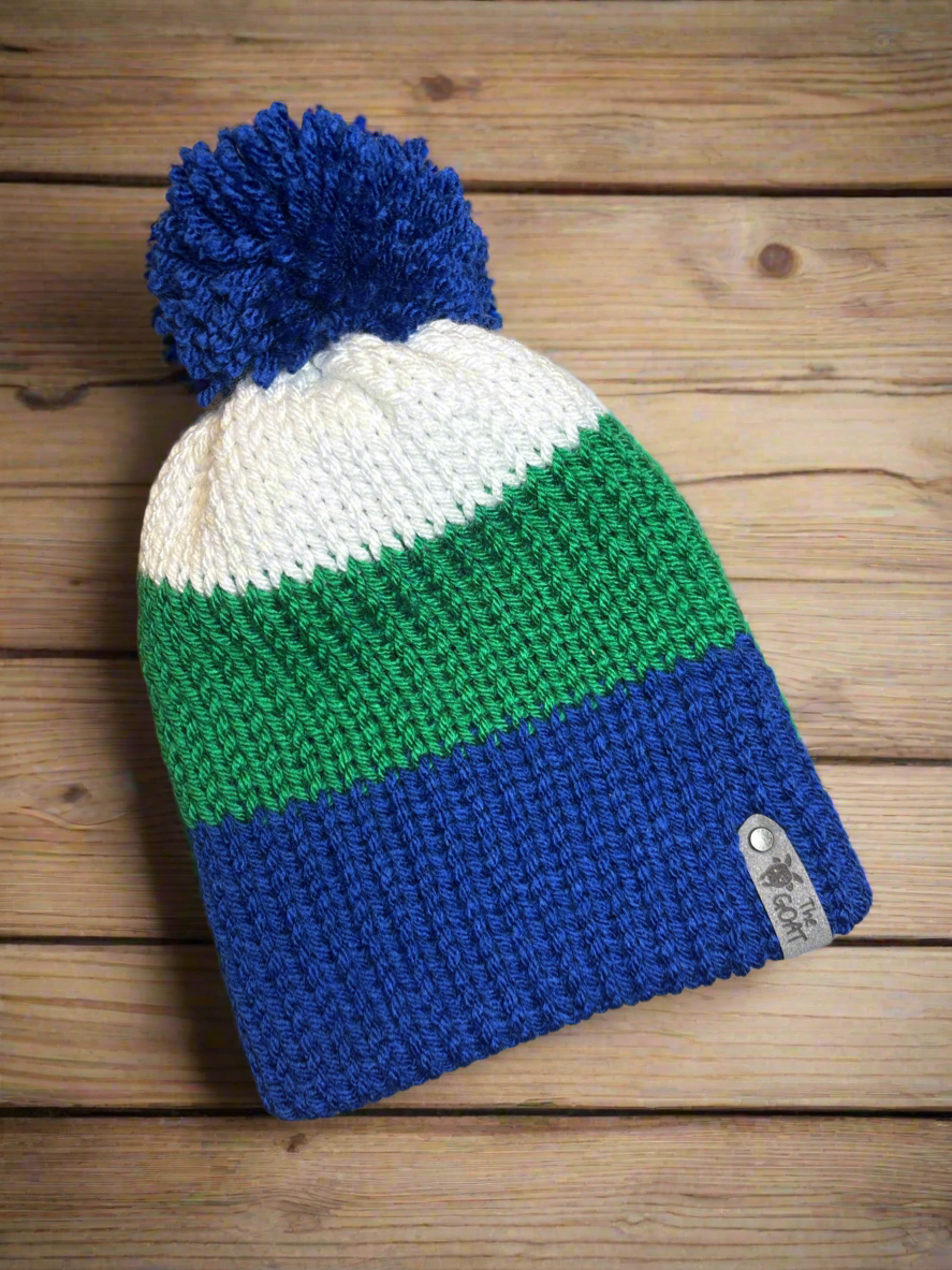 Bonfire Beanie, XS Infant (blue/green)