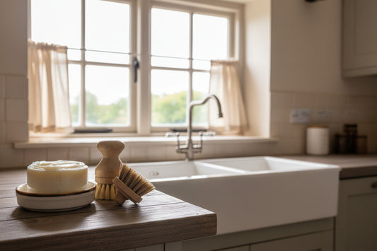 solid dish soap with bamboo brush