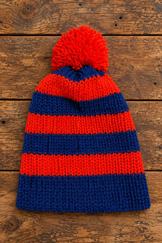 Bonfire Beanie, Orange/Blue Youth