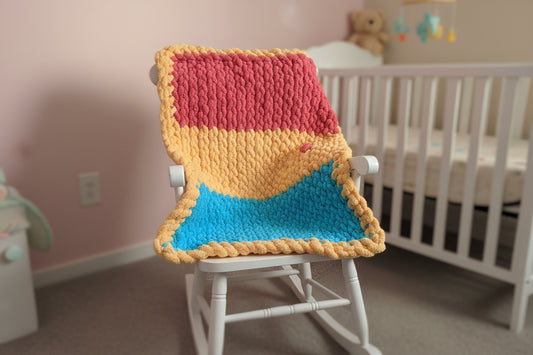 baby blanket bright colors chunky yarn
