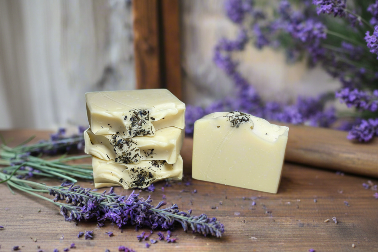 handmade Lavender essential oil soap