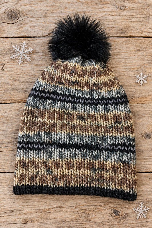 Bonfire Beanie, Black/Brown Youth/Adult
