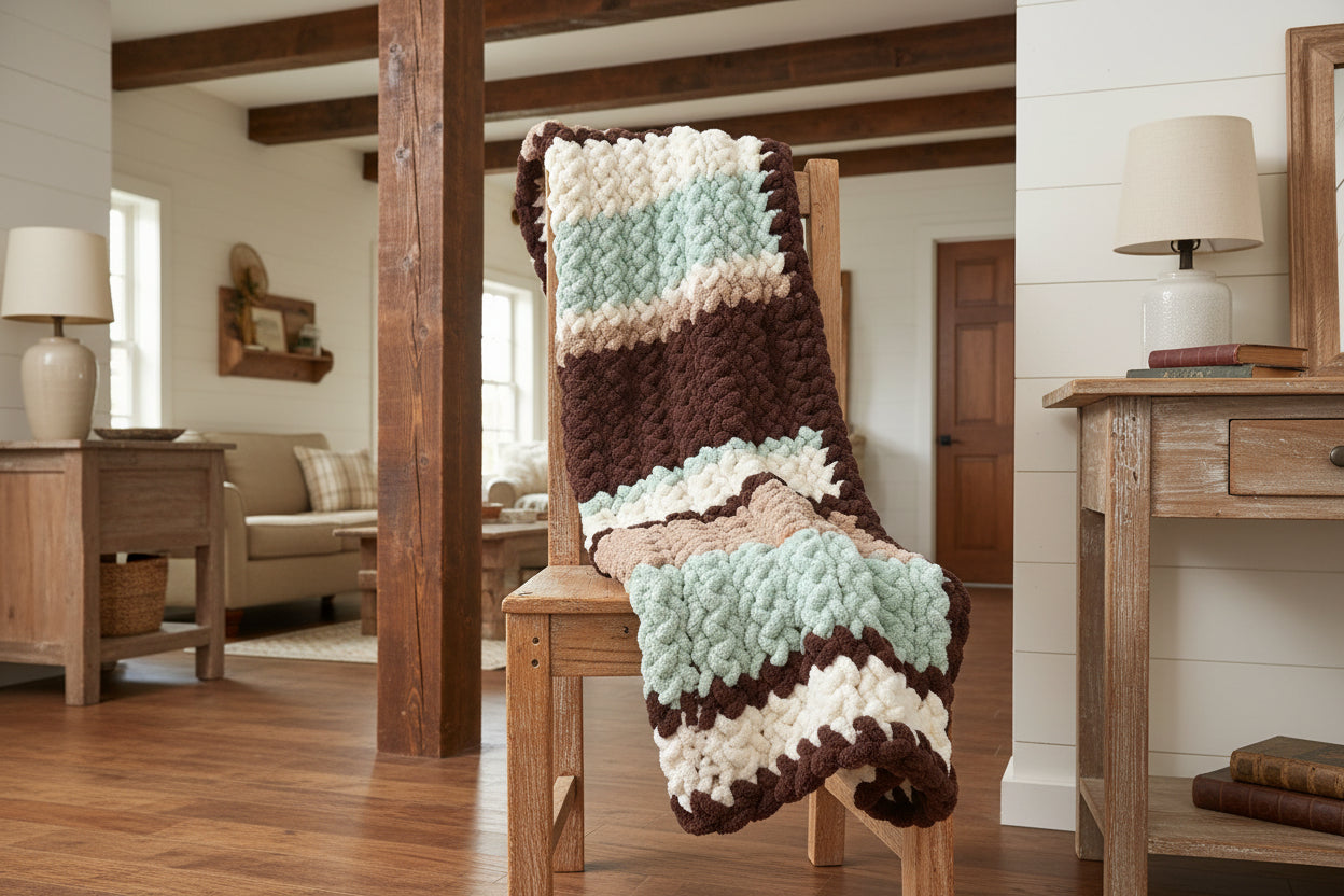 CHUNKY KNIT CHENILLE BLANKET