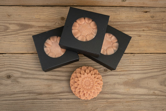 handmade facial soap with turmeric and citrus essential oils