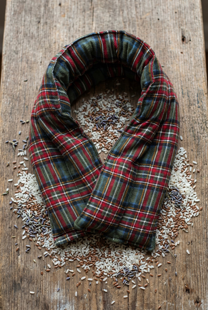 Therapeutic Neck Wrap, Green/Red Plaid