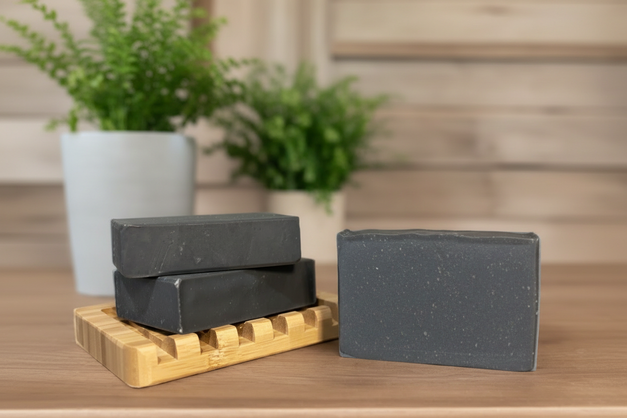 handmade 
Tea tree activated charcoal facial soap