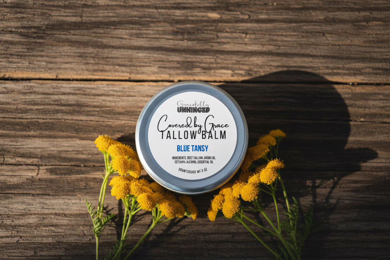 Covered by Grace, Tallow Balm, Blue Tansy