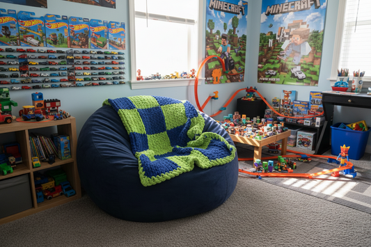 Chunky Chenille Blanket, Minecraft