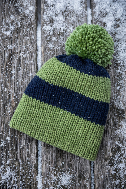 Bonfire Beanie, Blue & Green 1-3 yrs
