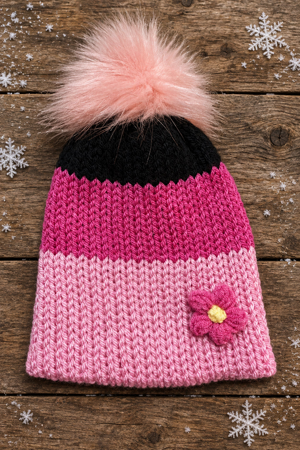 Bonfire Beanie, Infant Pink Stripe