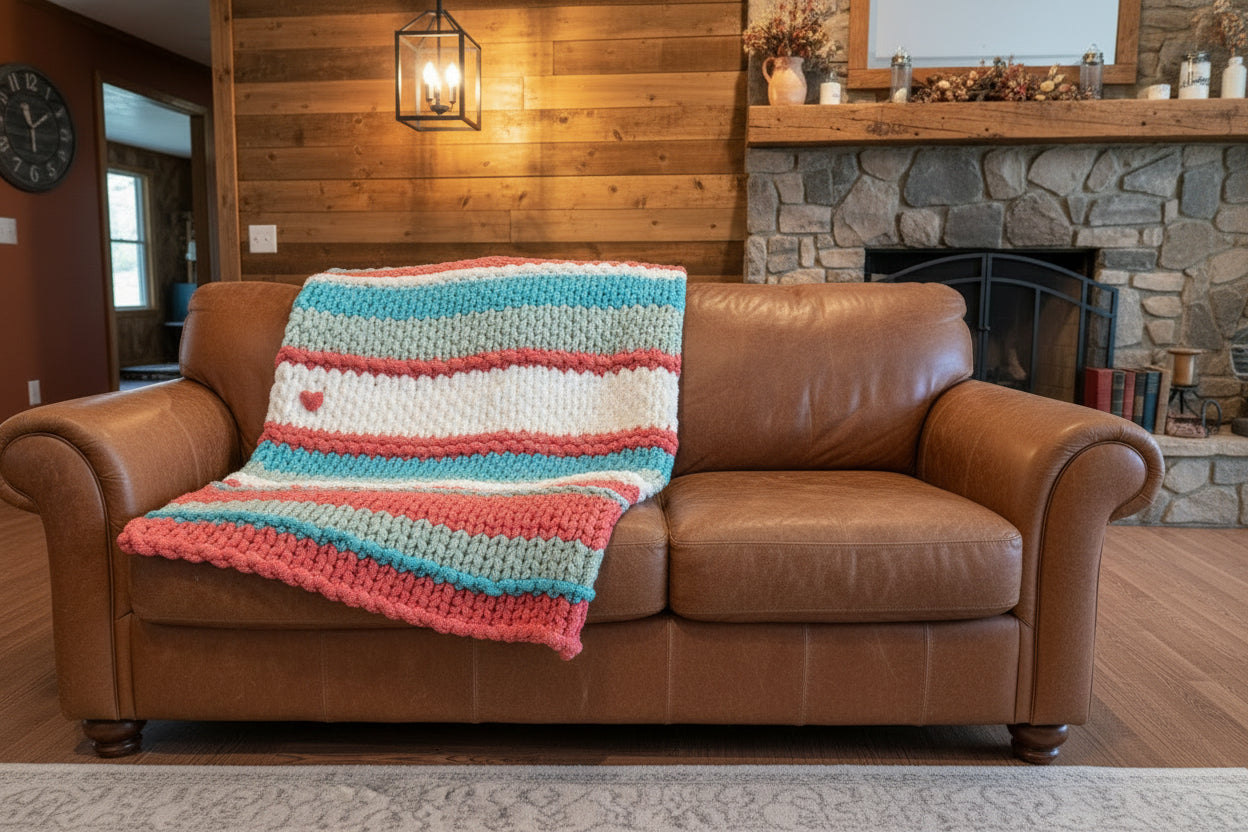 Chunky Chenille Blanket, Striped