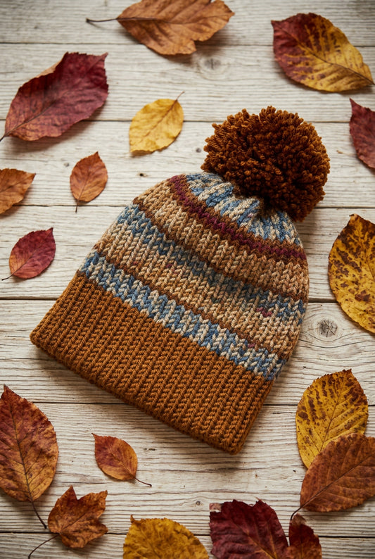 Bonfire Beanie, Brown Blends 3-5 yrs