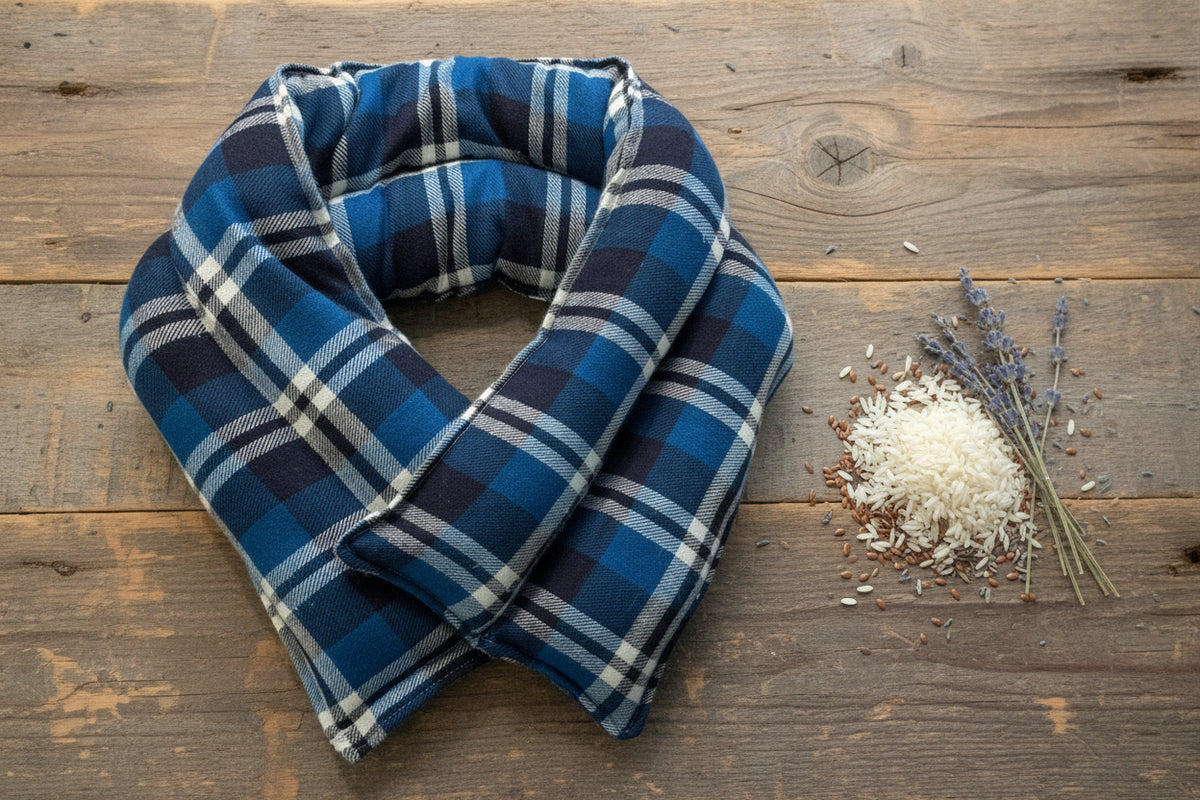 Therapeutic Neck Wrap, Blue Plaid