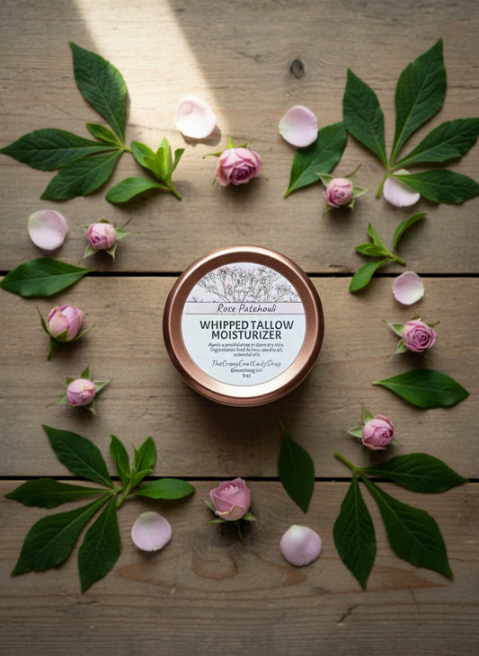 Patchouli rose whipped tallow moisturizer 
